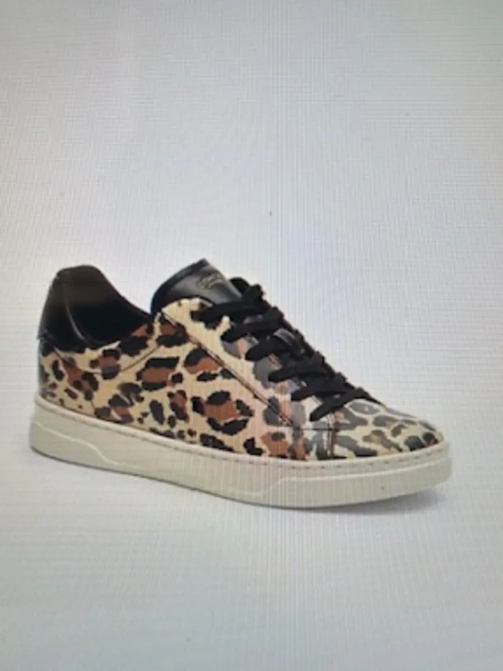 Coach Black/Leopard High Line Leather Sneaker With Leopard Print